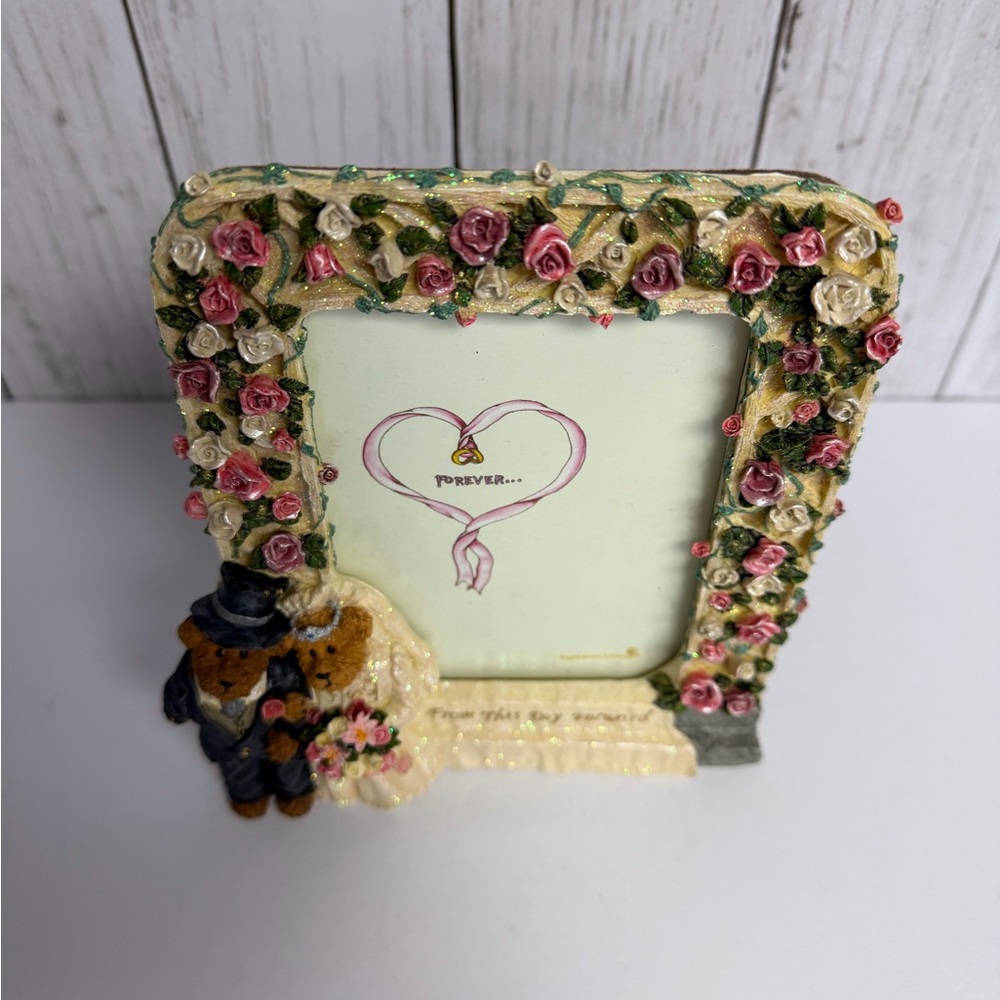 Boyds Bears Bearstone Collection Wedding Picture Frame Great Condition - Picture 2 of 7